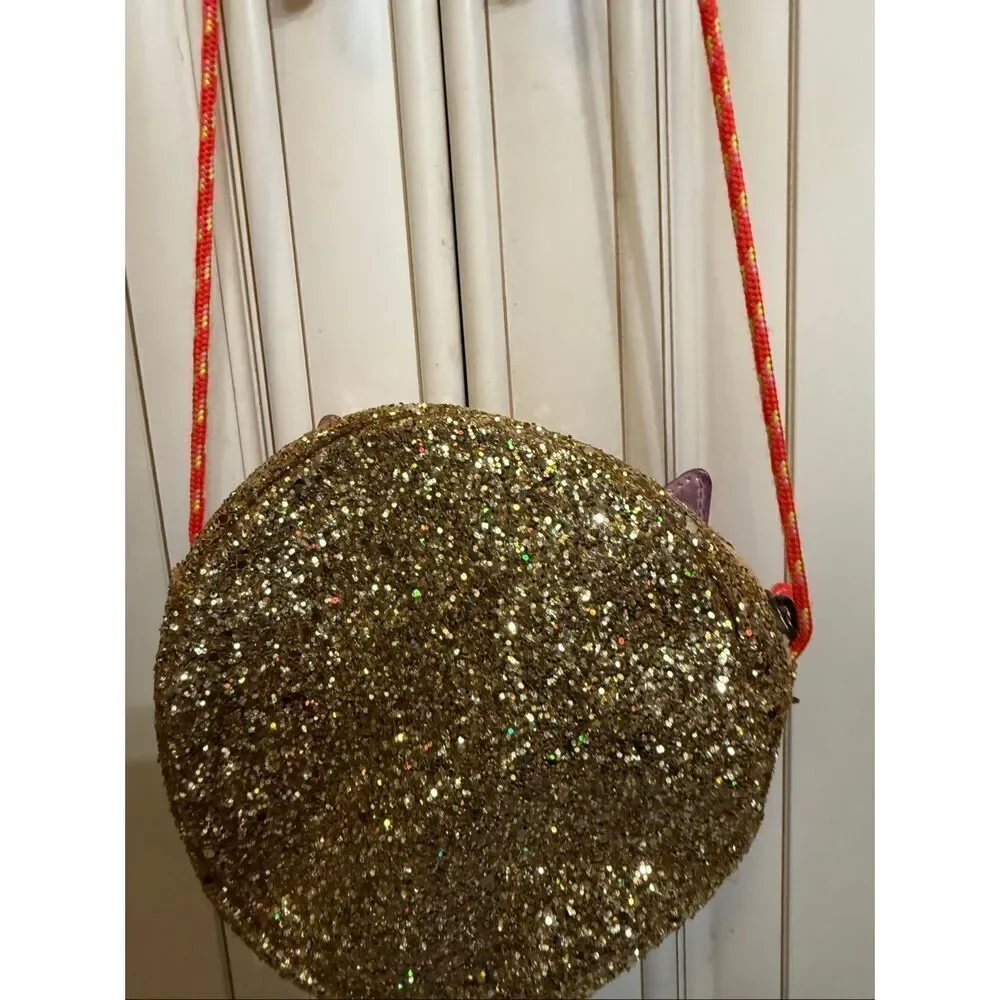 Crew Cuts Girls Smiley Star Face Glitter Crossbody Bag Purse Multicolor
